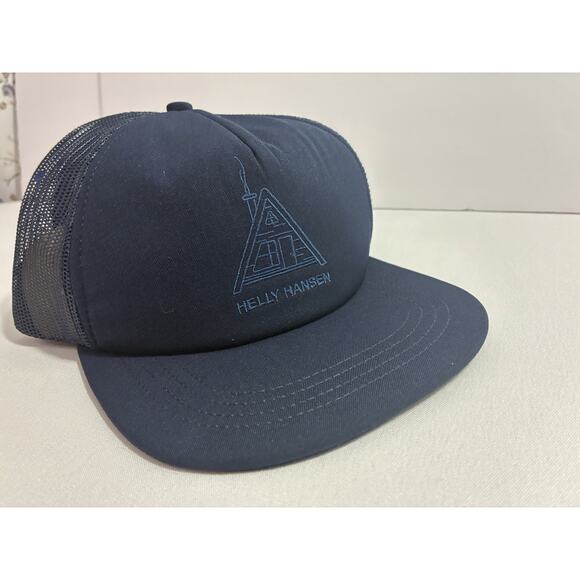 Helly Hansen Other - Helly Hansen A-Frame Cabin Logo Trucker Hat Navy Mesh Snapback Outdoor Hiking